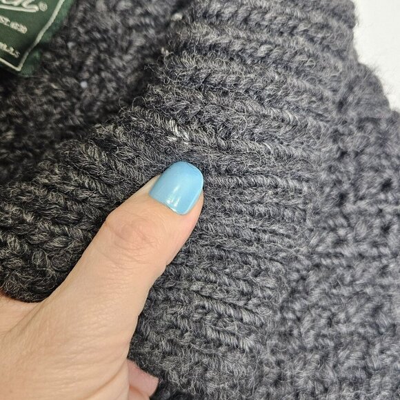 Woolrich Womens Onyx Heather Wool Lambswool Cable Knit Sweater Jacket L Cabin‎ - Picture 6 of 13